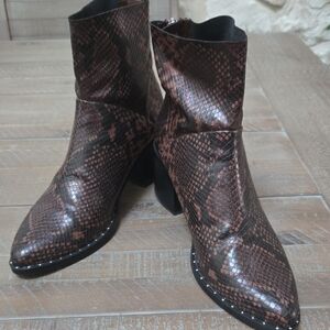 Treasure & Bond Snakeskin Pattern Ankle Boots